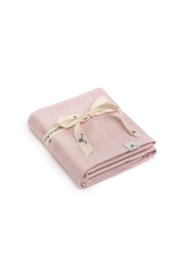 Bambusowa pieluszka muślinowa 65x65 powder pink OUTLET