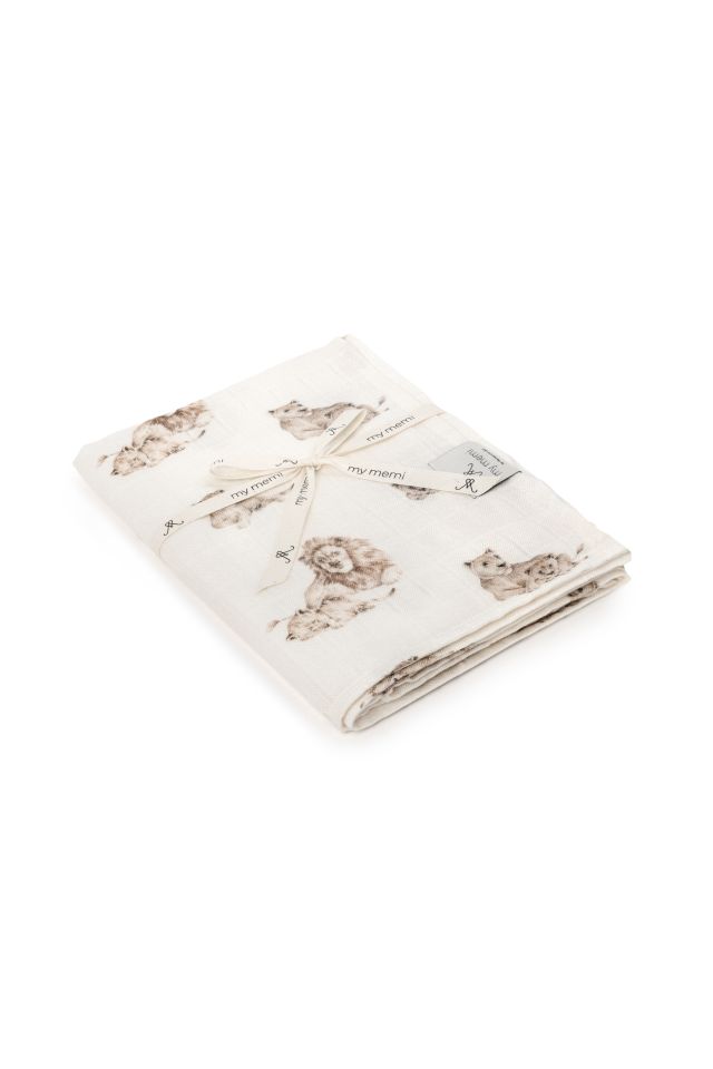 Bambusowy otulacz muślinowy 120x120 - lions