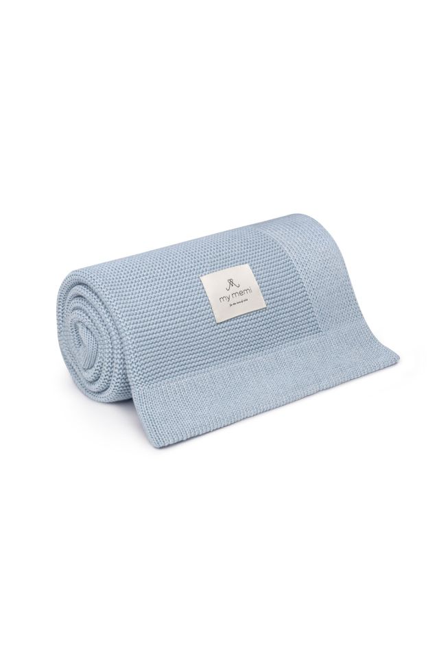 Bambusowy kocyk baby blue 80x100 - classic