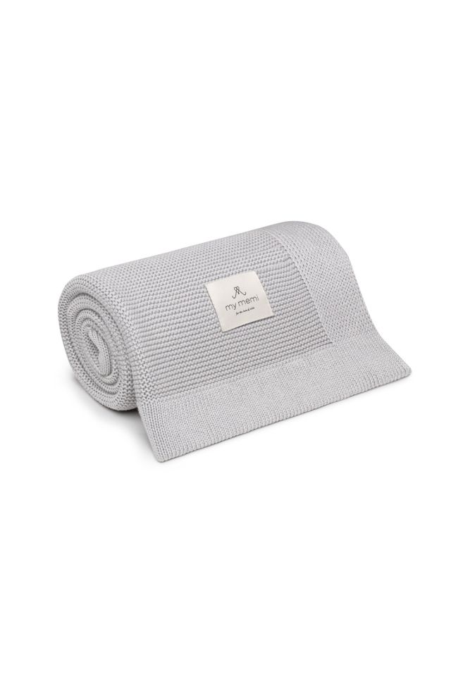 Bambusowy kocyk light grey 80x100 - classic