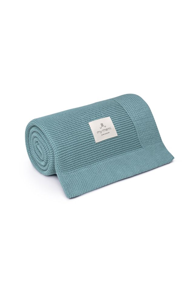 Bambusowy kocyk teal 80x100 - classic