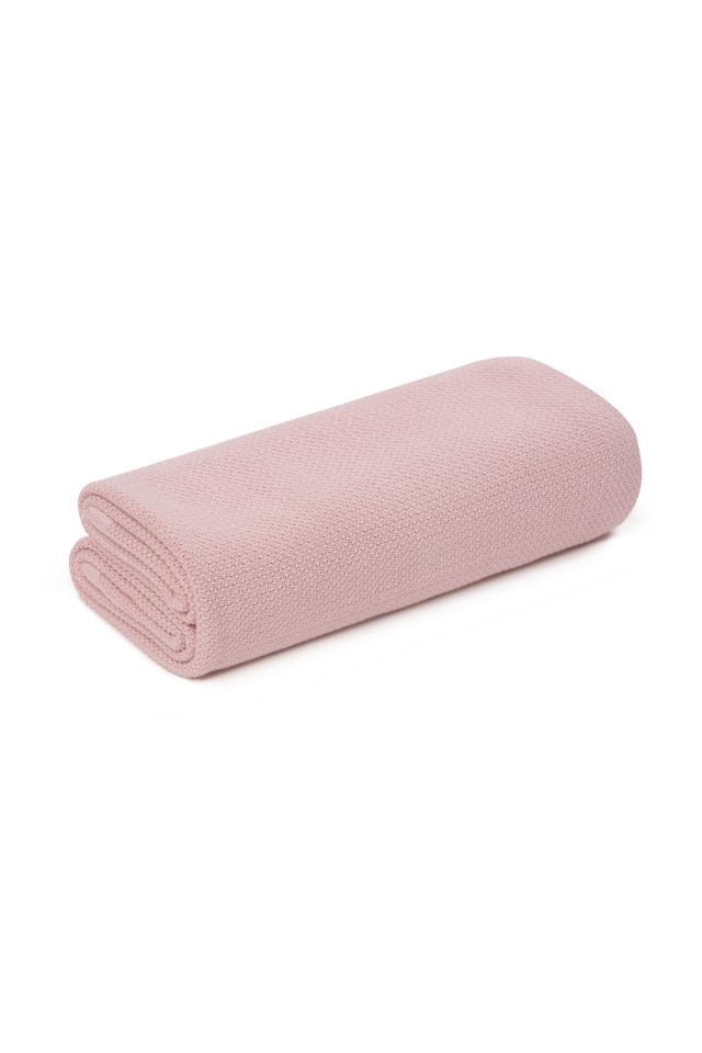 Bambusowy otulacz / lekki kocyk z jonami srebra 100x100 powder pink