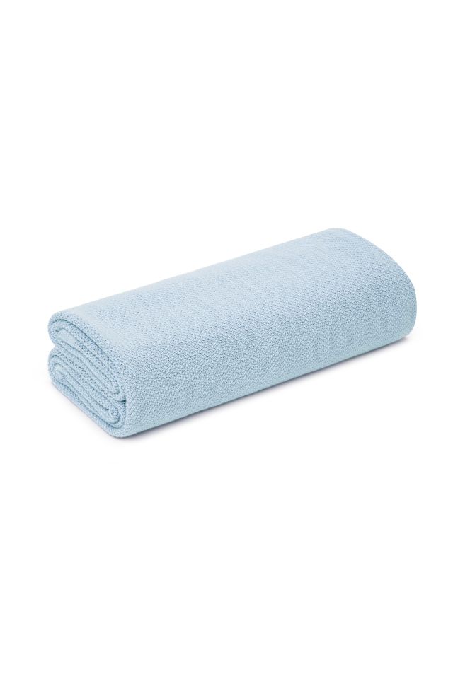 Bambusowy otulacz / lekki kocyk z jonami srebra 100x100 baby blue OUTLET