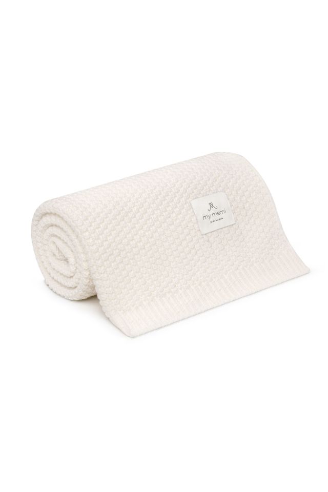 Kocyk ze 100% wełny merino cream - premium collection OUTLET