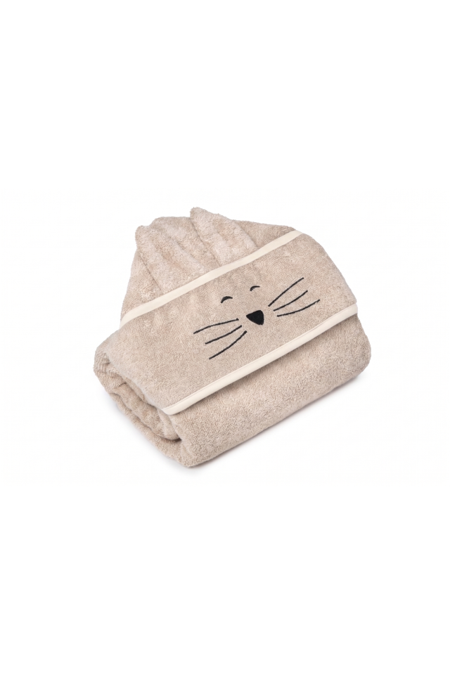 Bambusowy duży ręcznik beige - cat OUTLET