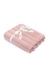 Bambusowy kocyk powder pink 80x100 - feather OUTLET - MY MEMI