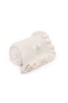 Kocyk bambusowy z falbanką 85x105 cream (śmietankowy) MY MEMI OUTLET