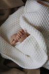 Kocyk ze 100% wełny merino cream (śmietankowy) - premium collection MY MEMI OUTLET